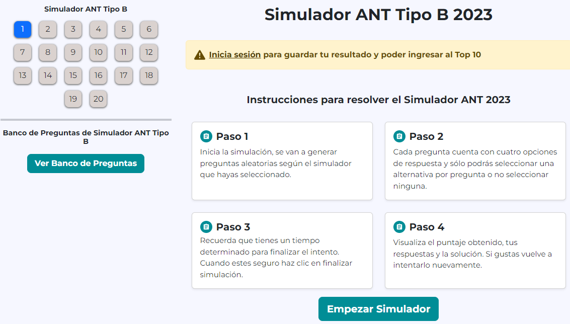 Preguntas y ejercicios de licencia tipo b simulador ant 2025 p gina 1
